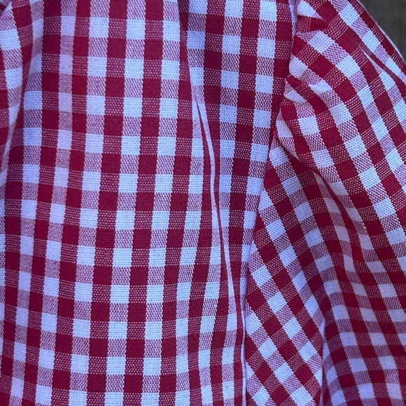 Little English Tiered Midi Red Gingham Dress - Picture 5 of 9